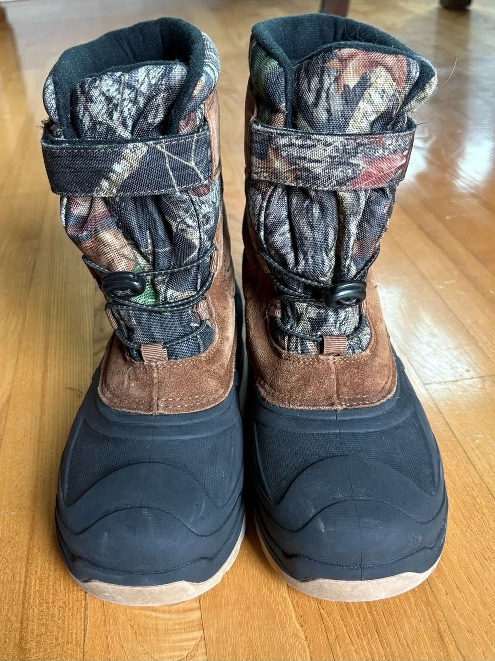 Ozark Trail Suede Snow Boots Camo Winter -5 Degrees Insulated Youth Boys Size 5